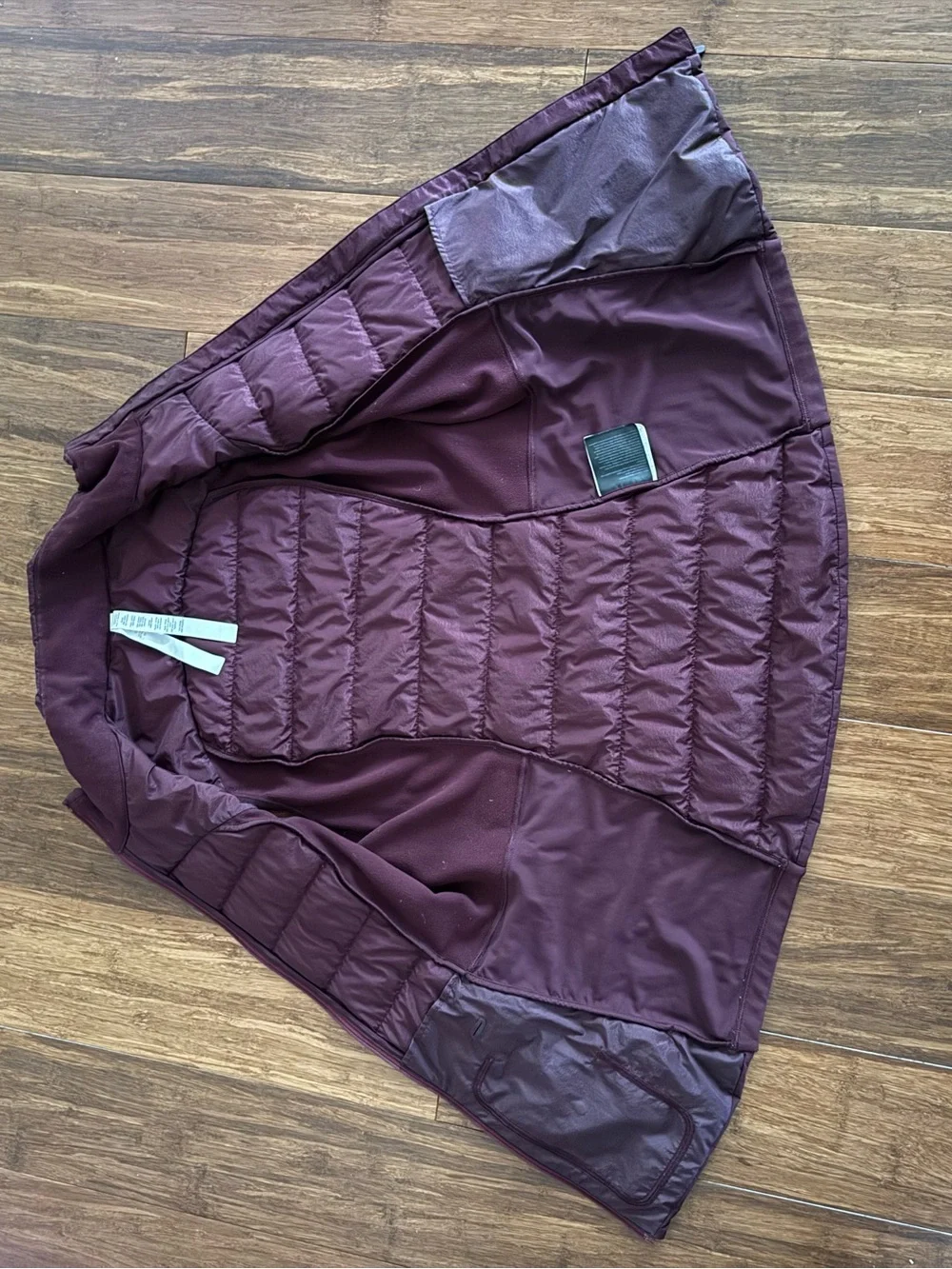 Lululemon Quilted Down Puffer Full Zip Sleeveless Mock Neck Vest Burgundy Red